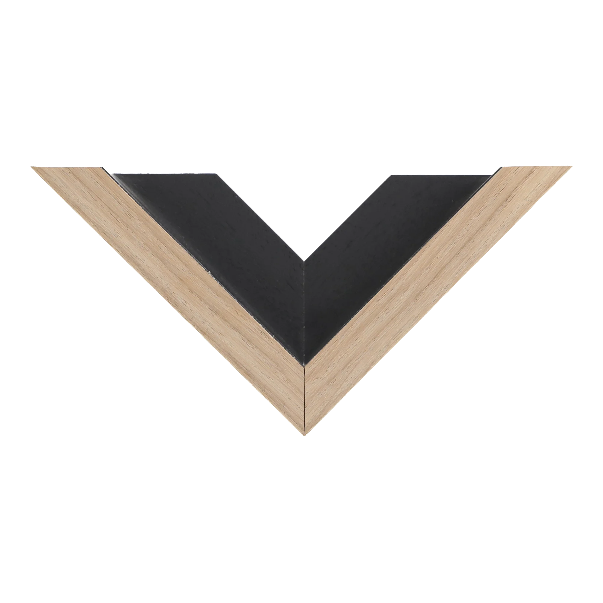 Top view of Canvas Float II frame in oak