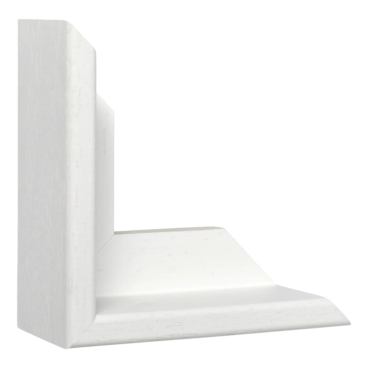 Vertical view of canvas float ii white frame