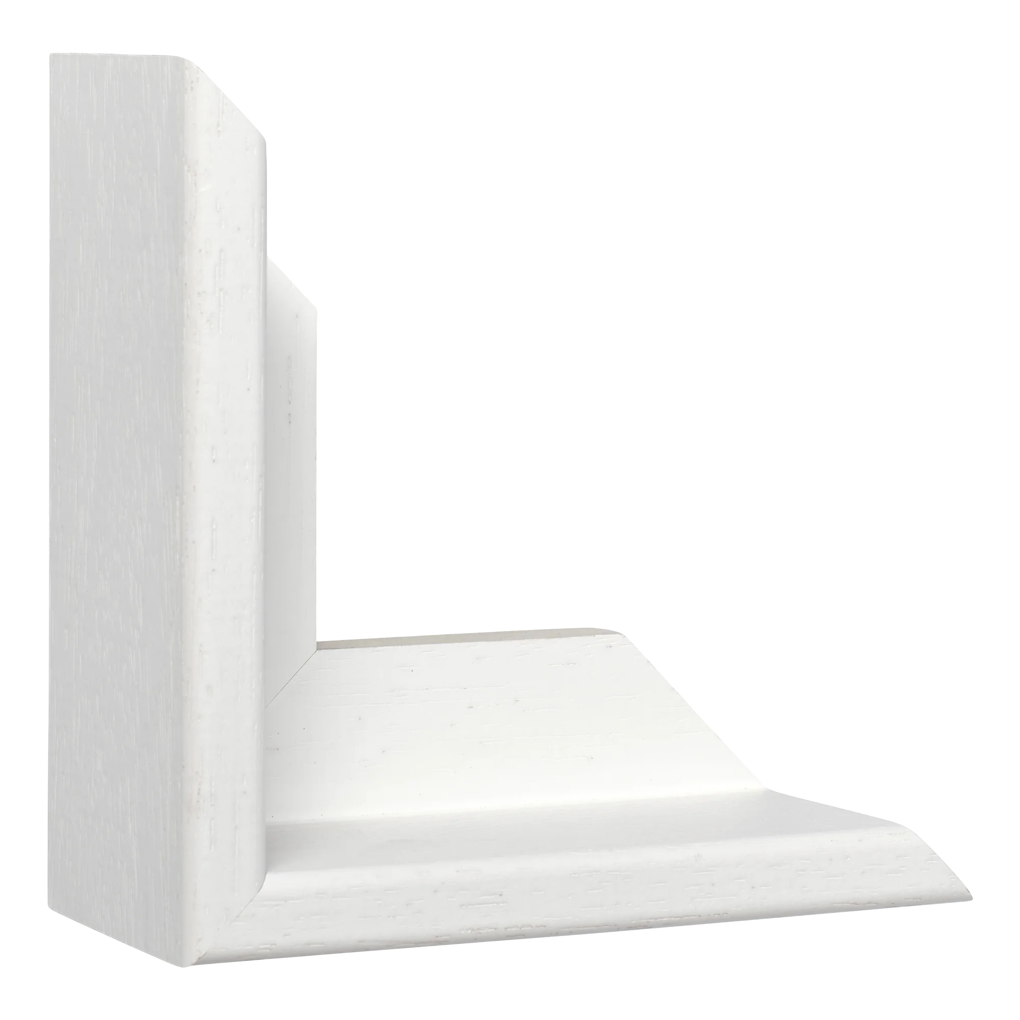 Vertical view of canvas float ii white frame