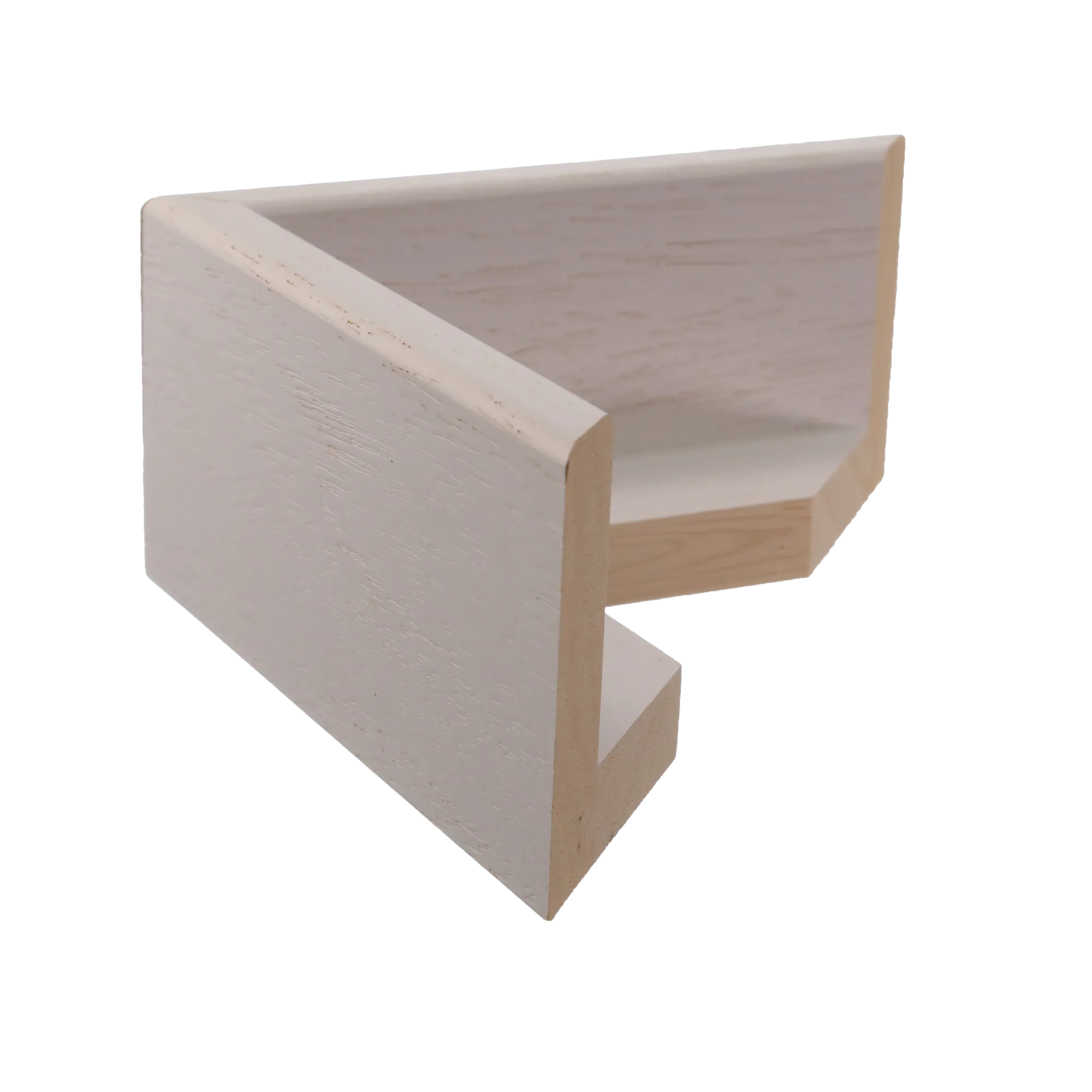 Side view of Canvas Float II frame in white