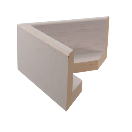 Side view of Canvas Float II frame in white