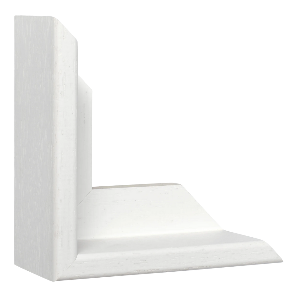 Vertical view of canvas float ii white frame