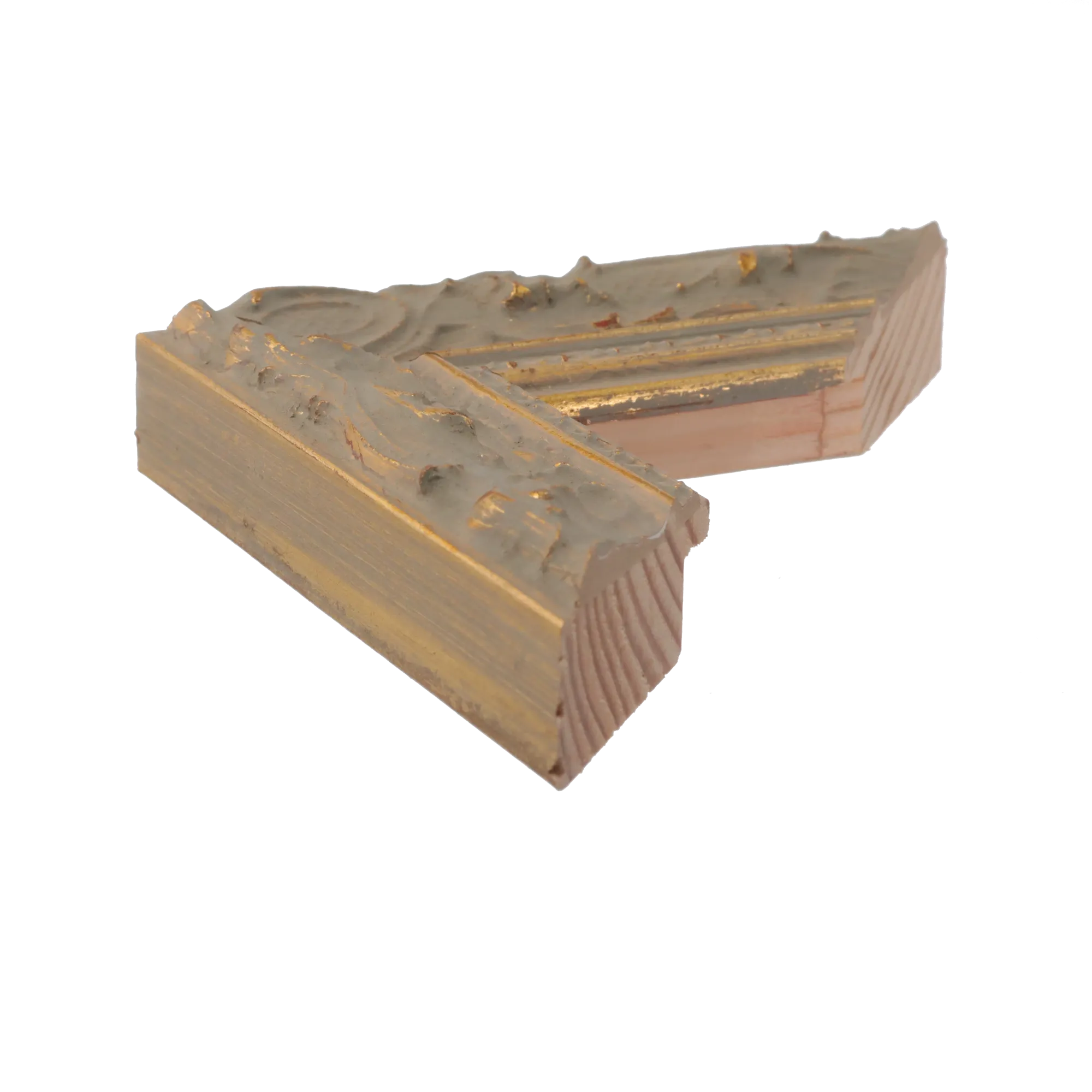 Side view of Chateau picture frame in gold
