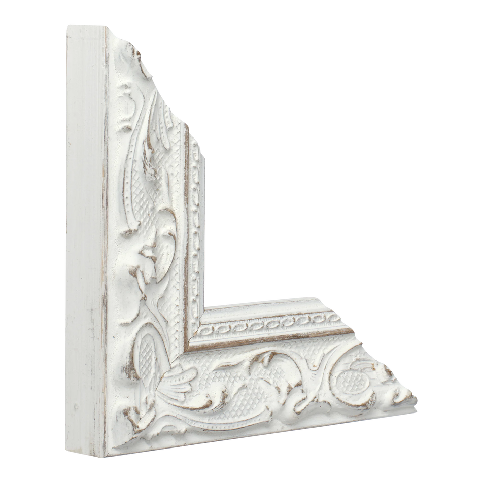 Vertical view of chateau white picture frame