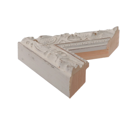 Side view of Chateau picture frame in white