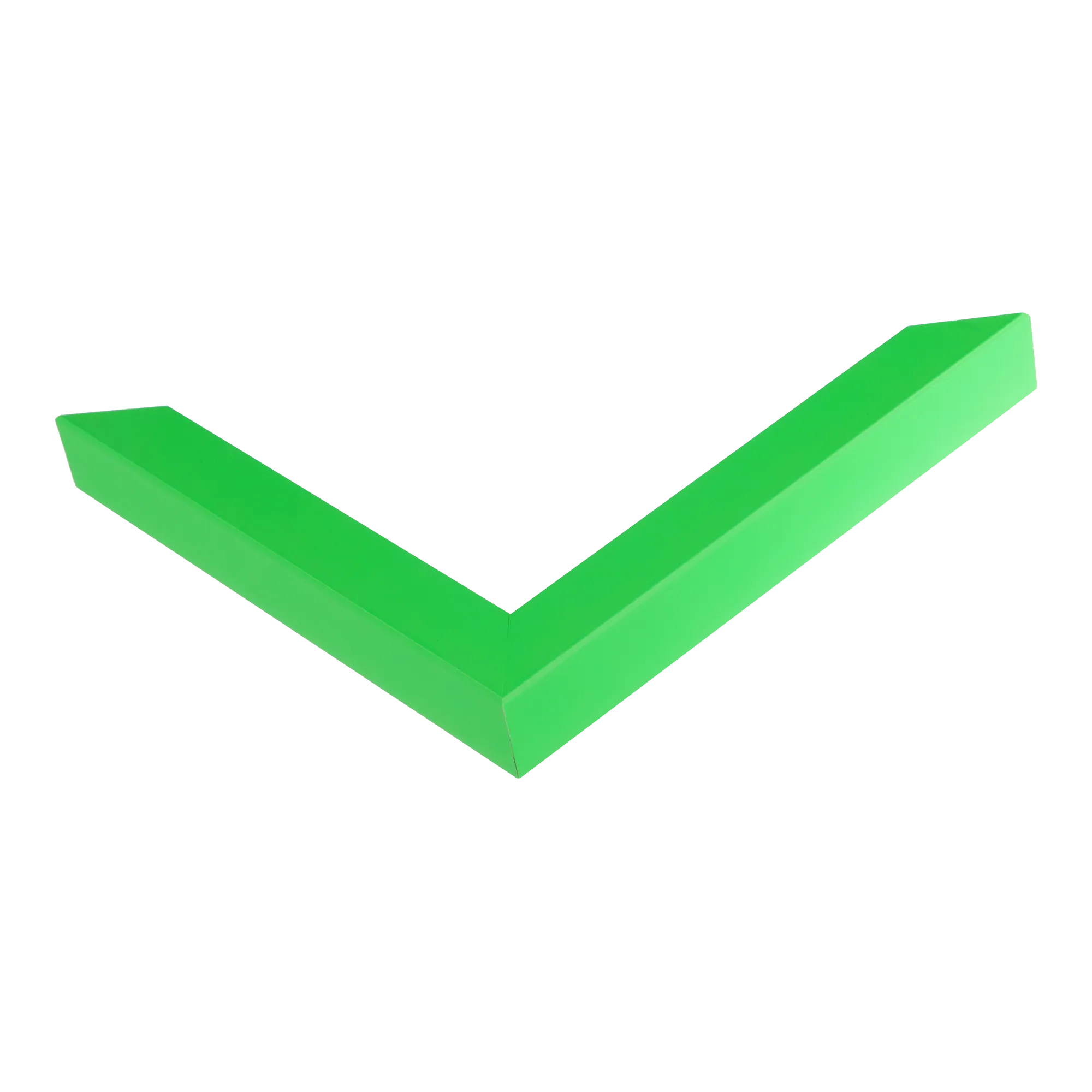 Corner view of Chroma in green picture frame