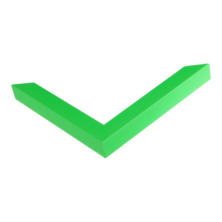 Corner view of Chroma in green picture frame