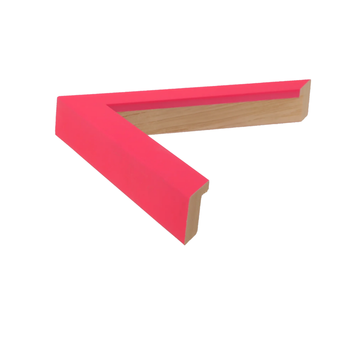 Side view of Chroma picture frame in pink