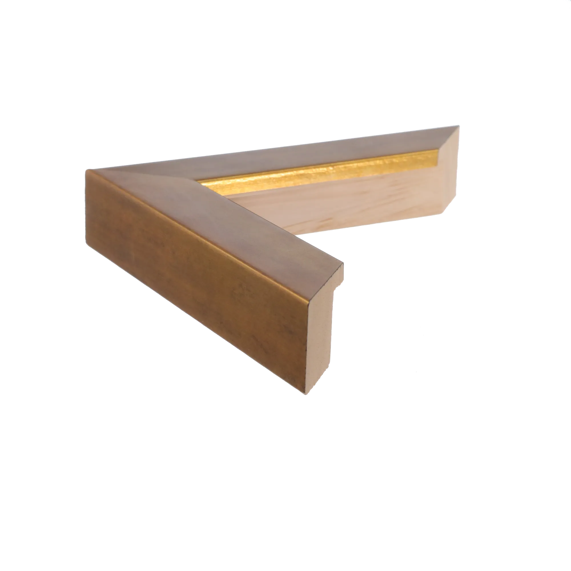 Side view of Classic I picture frame in antique gold