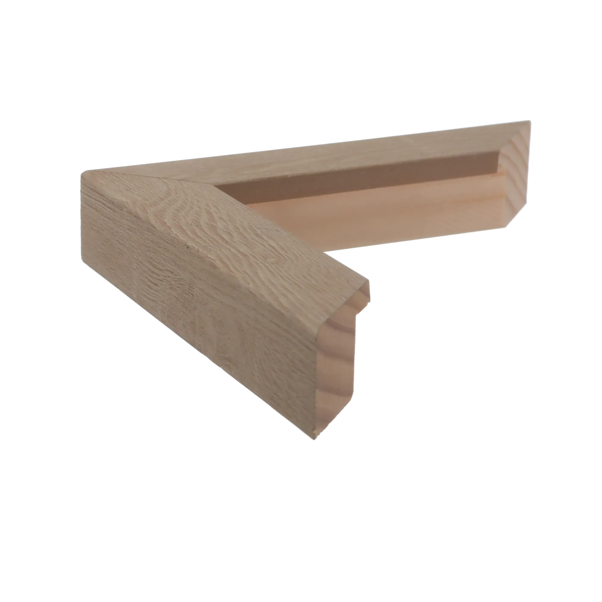 Side view of Classic I picture frame in almond