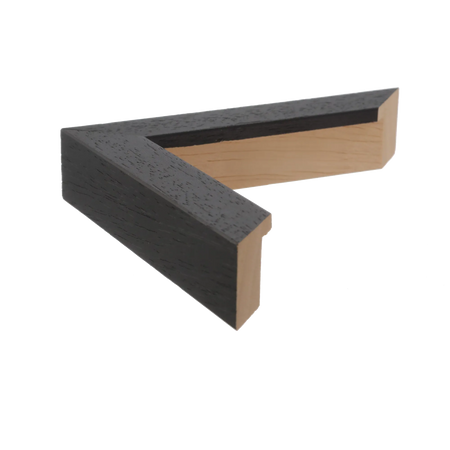 Side view of Classic I picture frame in black grain
