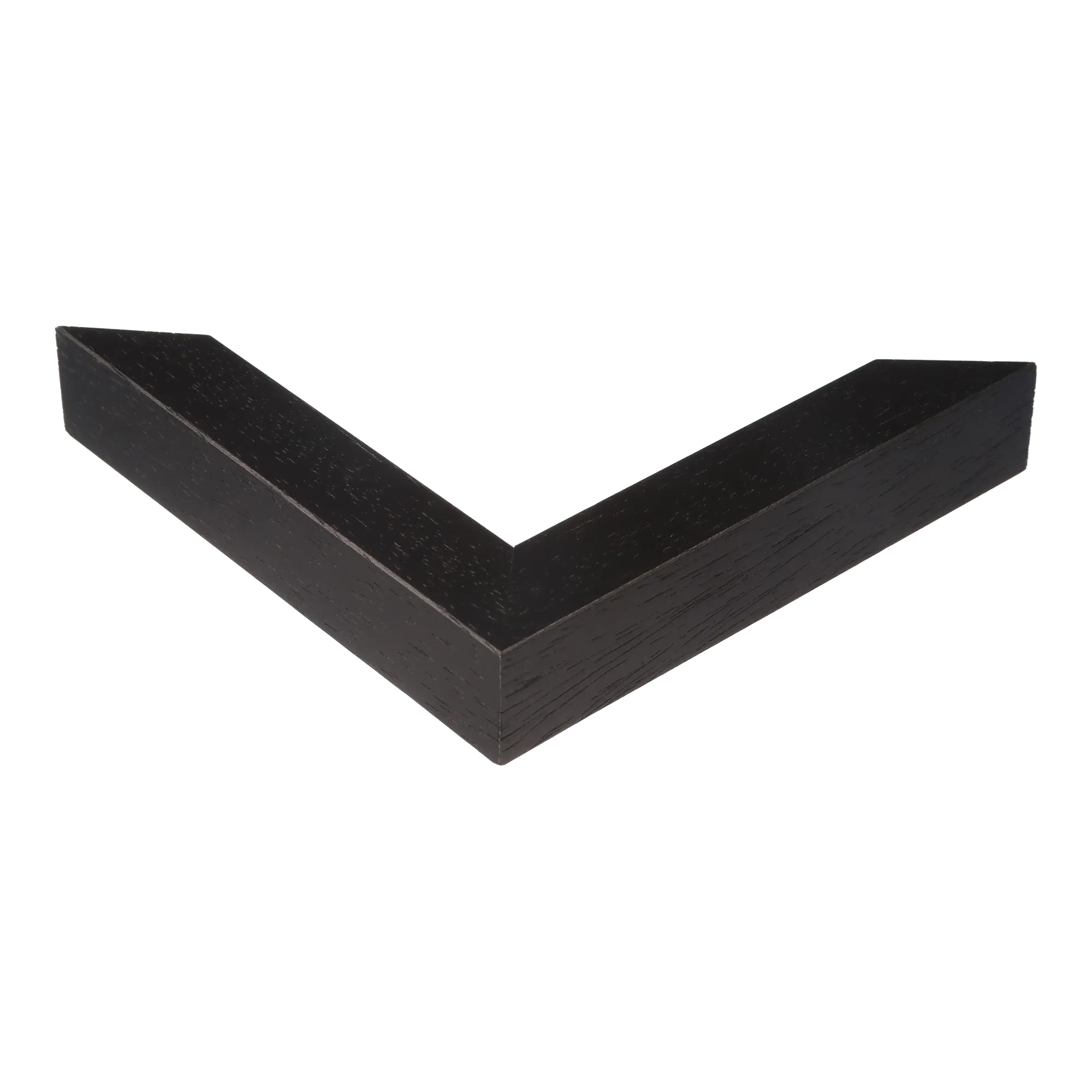Corner view of Classic I in black grain picture frame