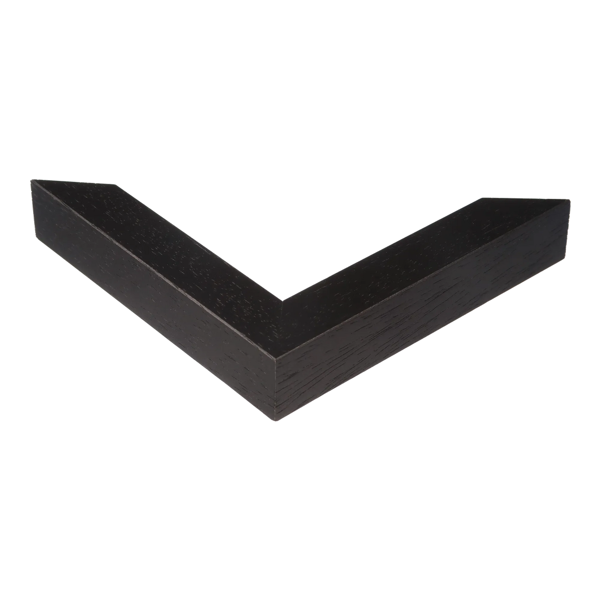 Corner view of Classic I in black grain picture frame