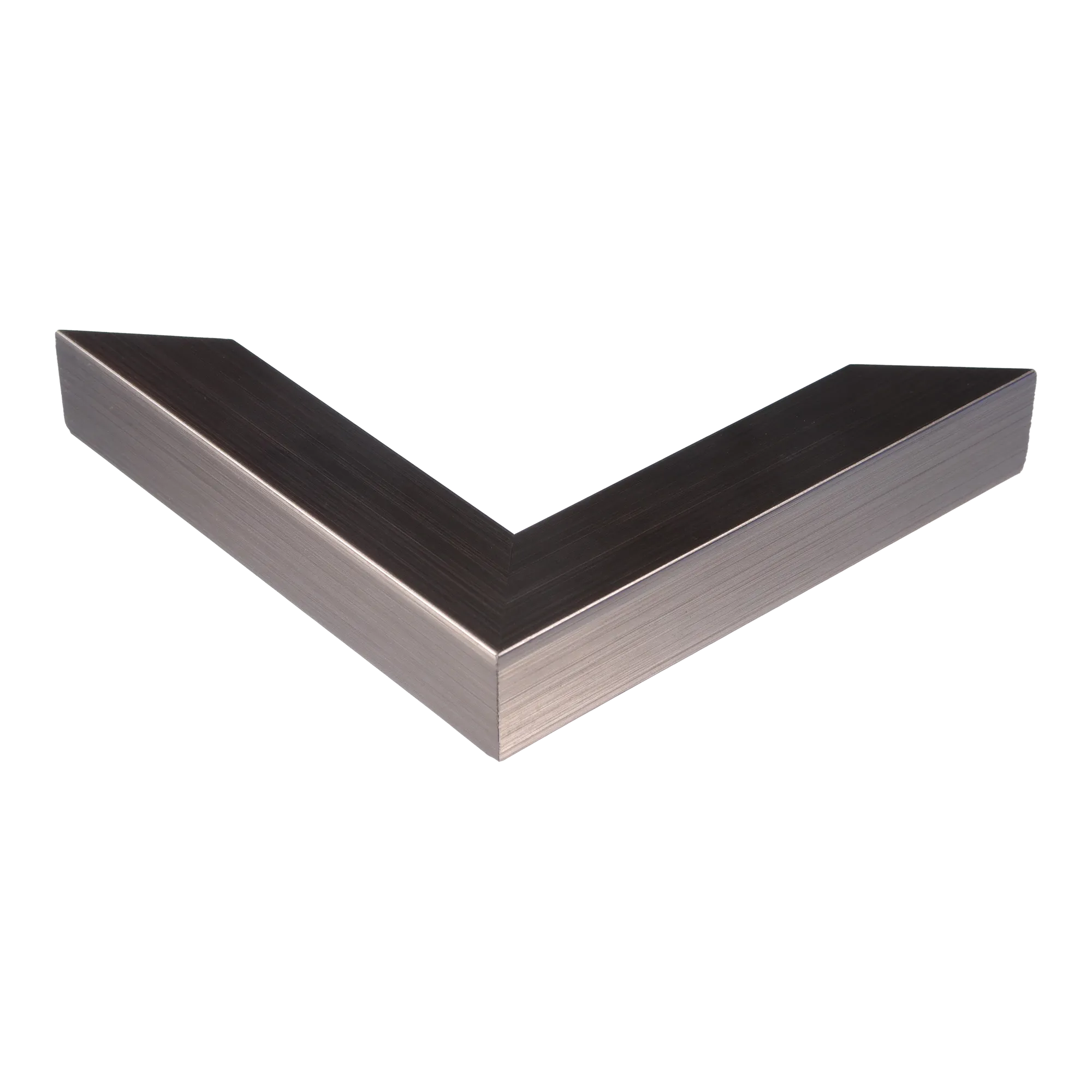 Corner view of Classic I in brushed pewter picture frame