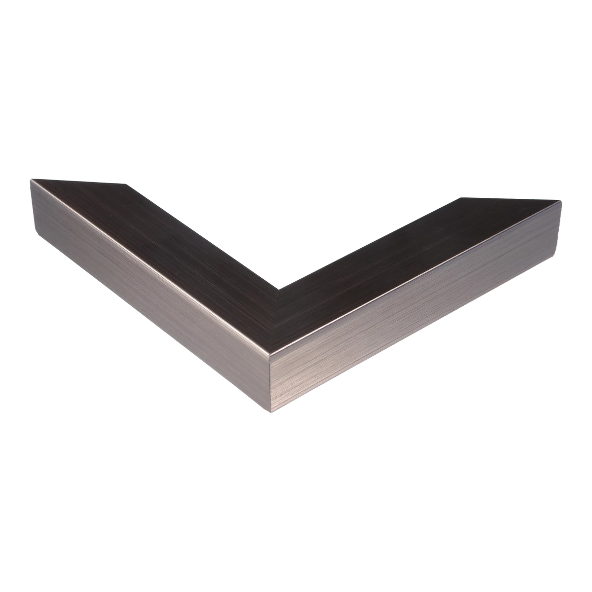 Corner view of Classic I in brushed pewter picture frame