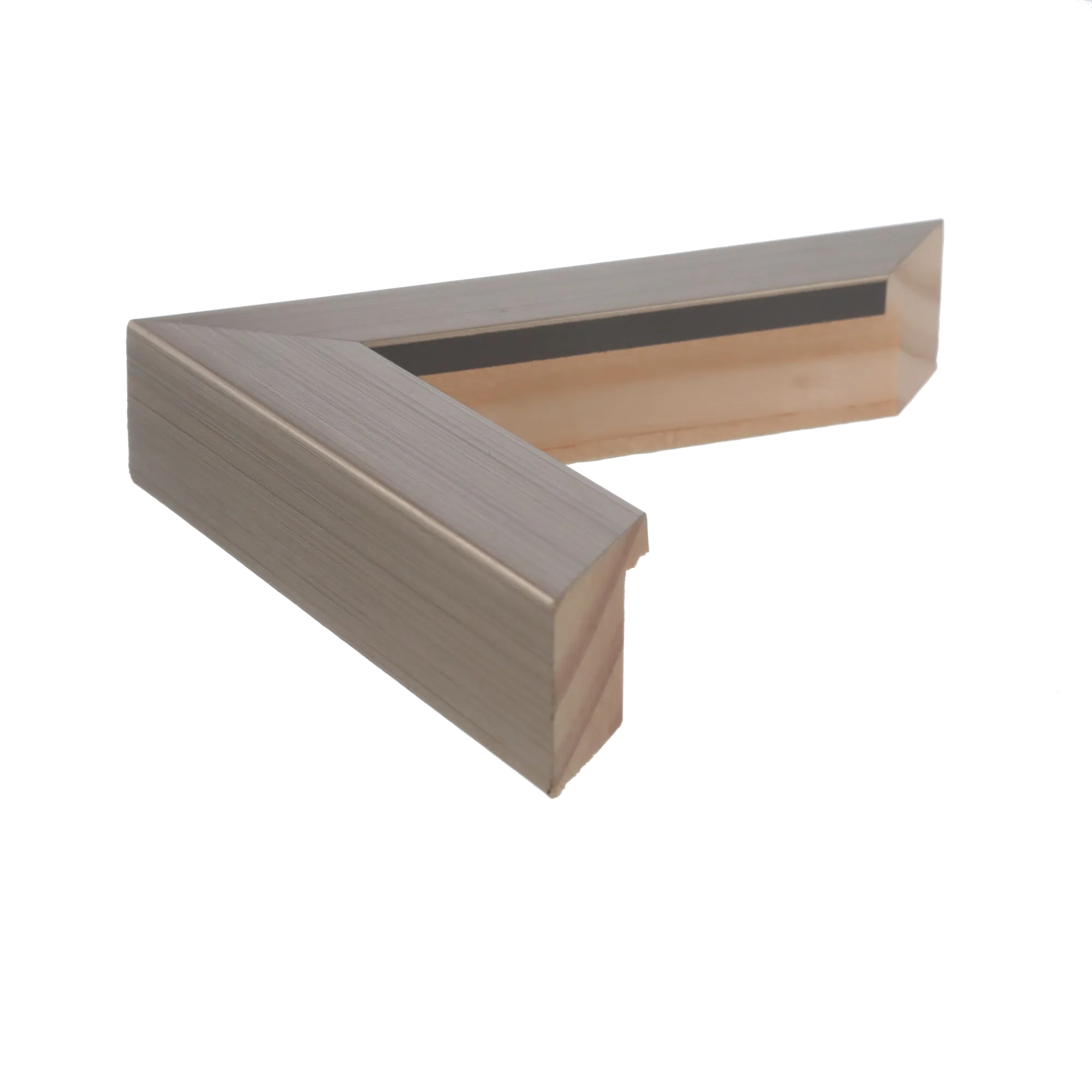 Side view of Classic I picture frame in brushed pewter