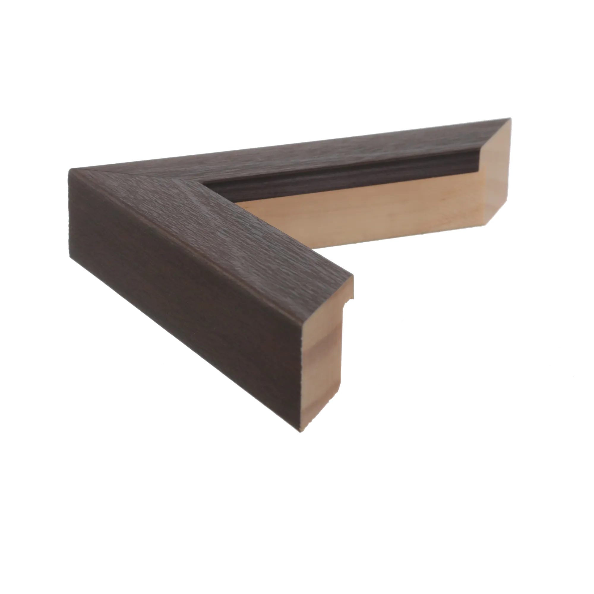 Side view of Classic I picture frame in brown