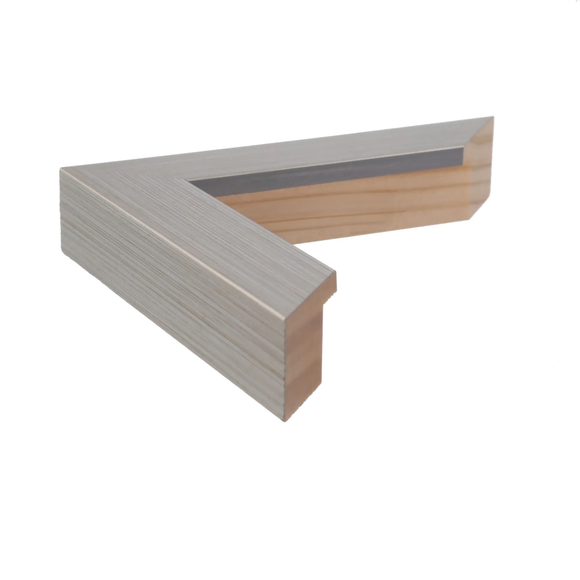 Side view of Classic I picture frame in brushed silver