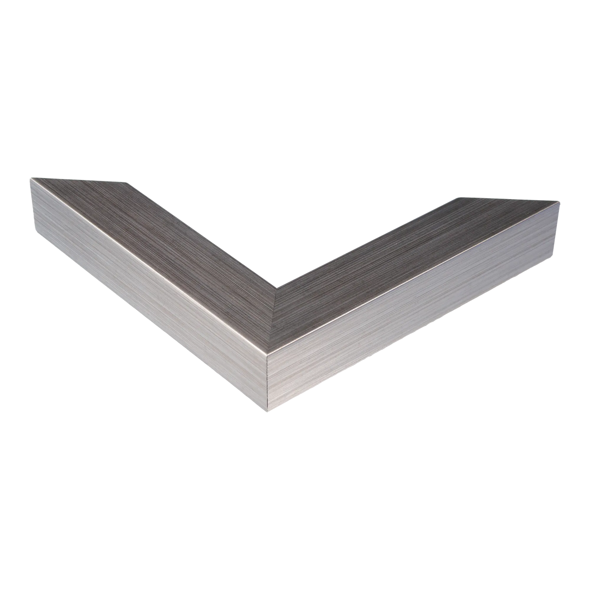 Corner view of Classic I in brushed silver picture frame