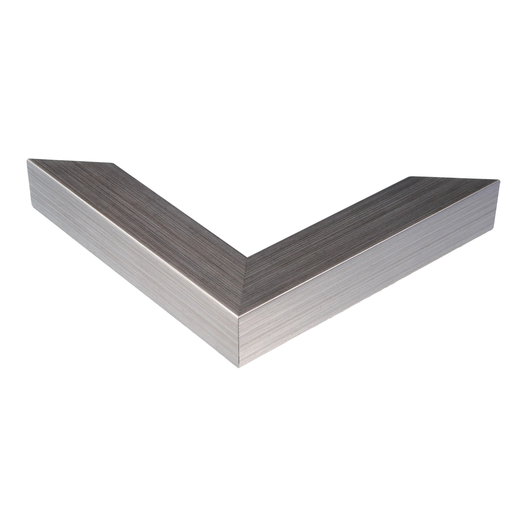 Corner view of Classic I in brushed silver picture frame