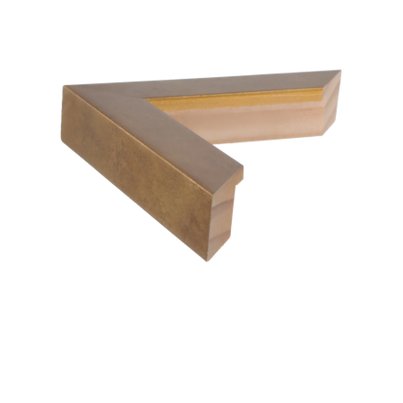 Side view of Classic I picture frame in distressed gold