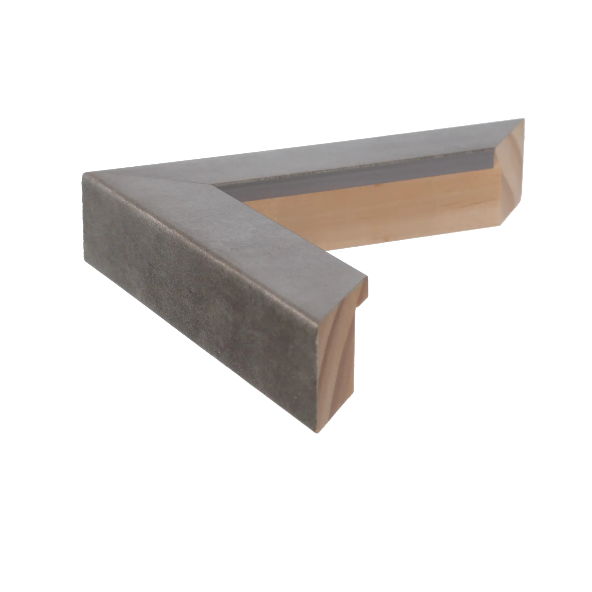 Side view of Classic I picture frame in distressed silver