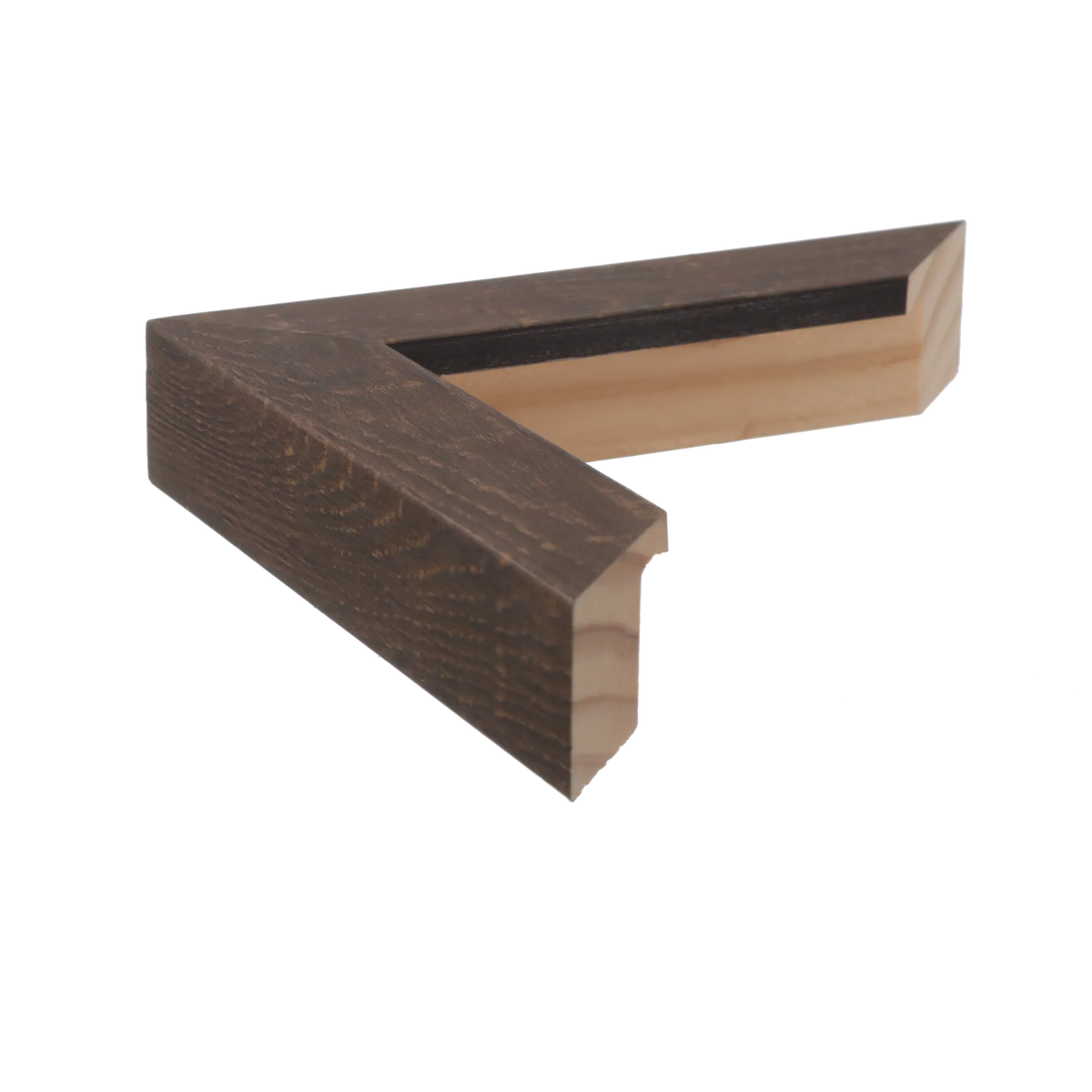 Side view of Classic I picture frame in golden brown