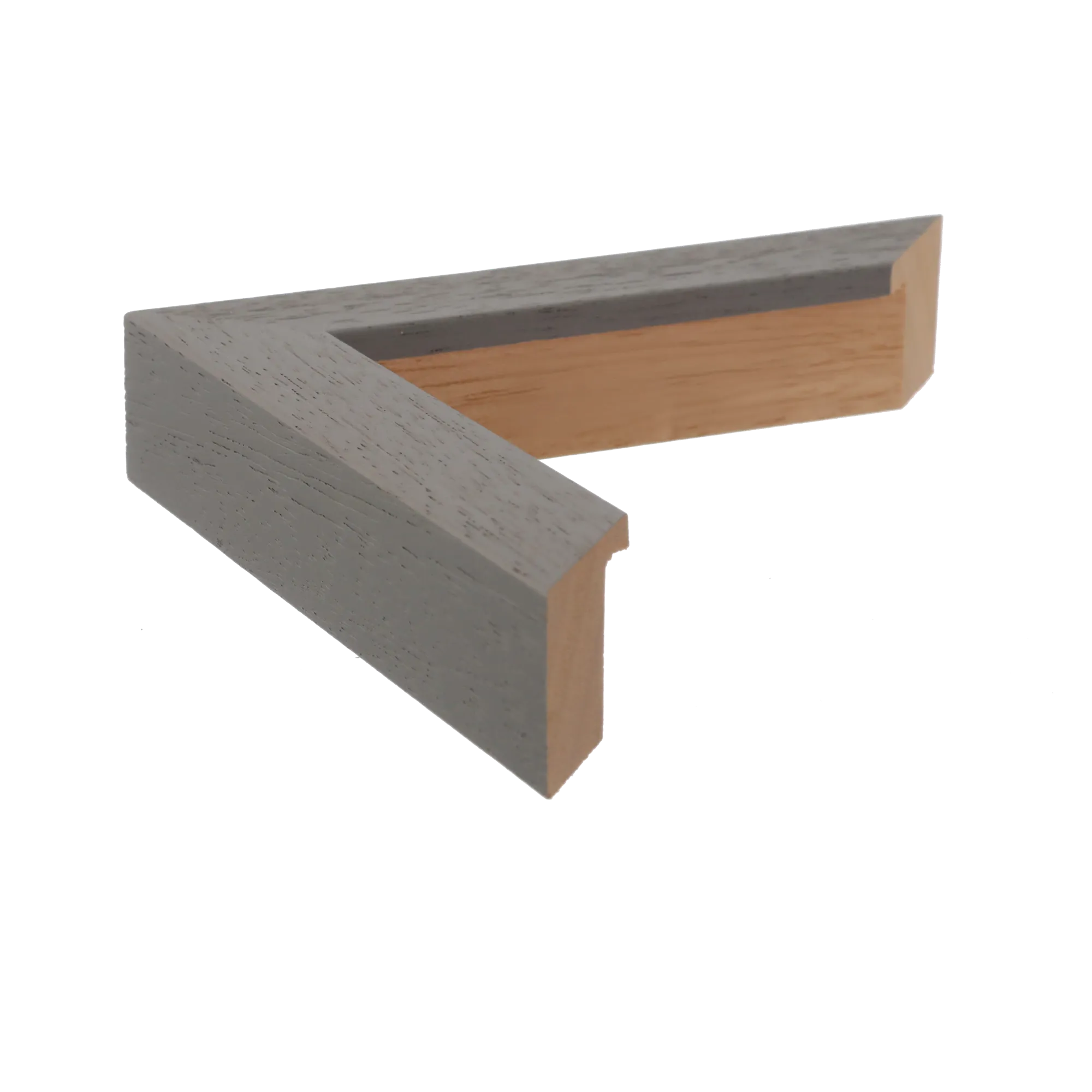 Side view of Classic I picture frame in grey grain