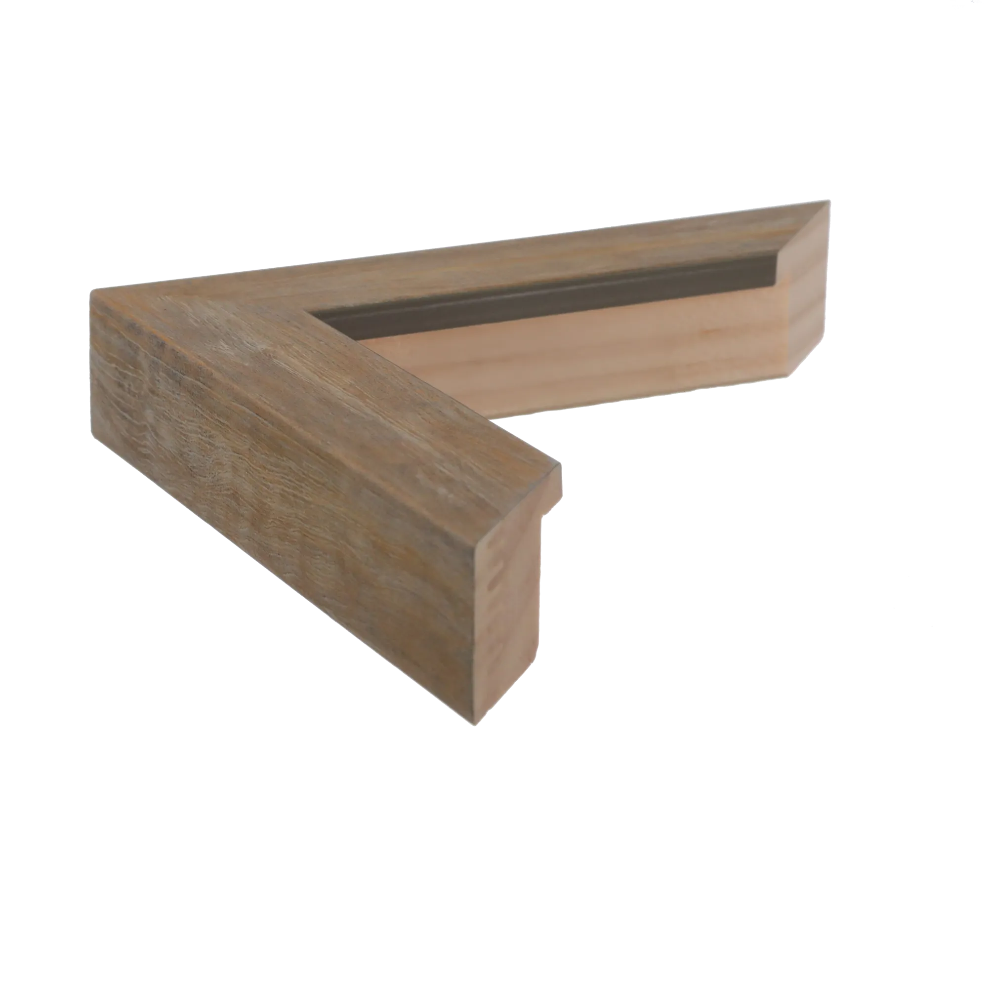 Side view of Classic I picture frame in honey