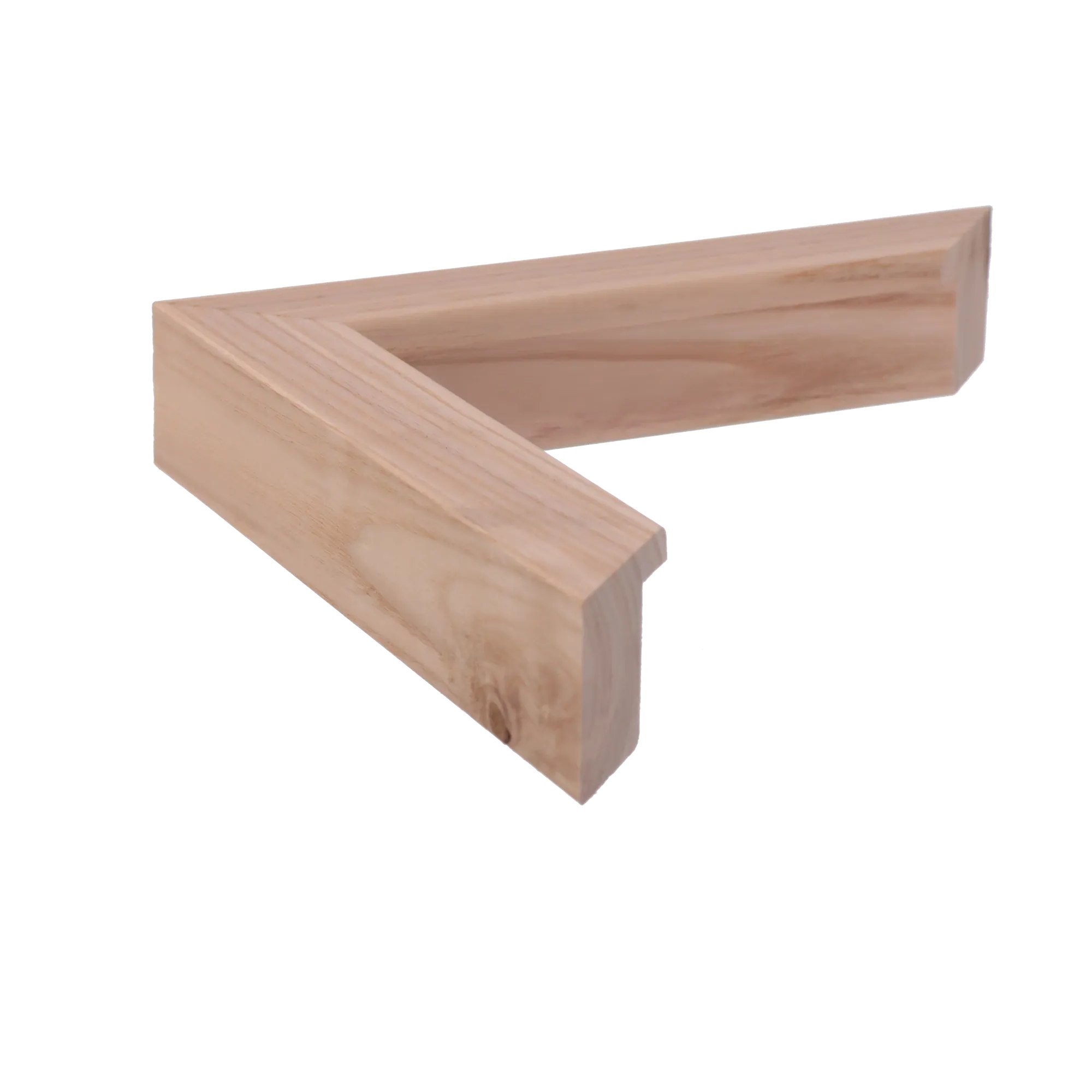 Side view of Classic I picture frame in natural
