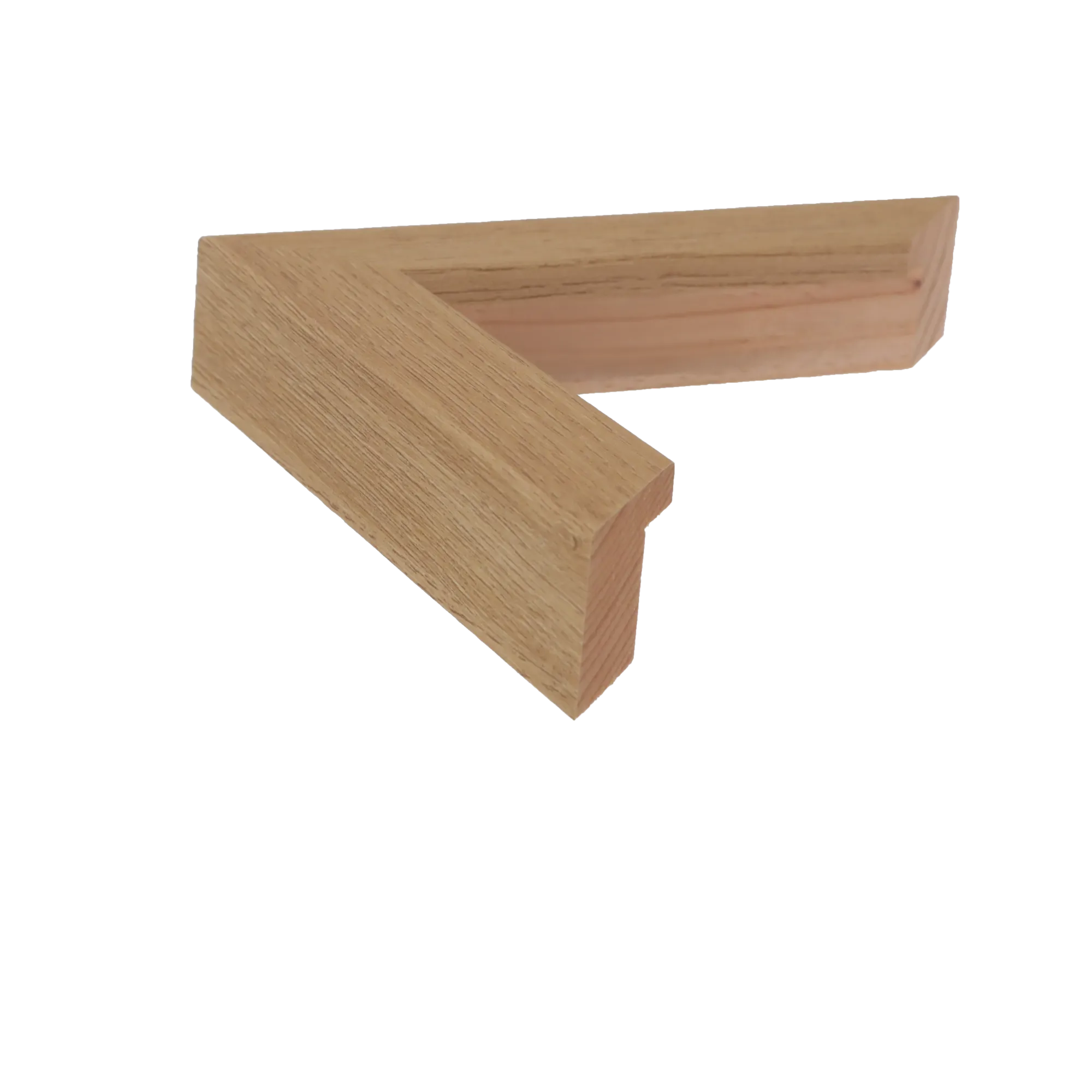 Side view of Classic I picture frame in oak grain