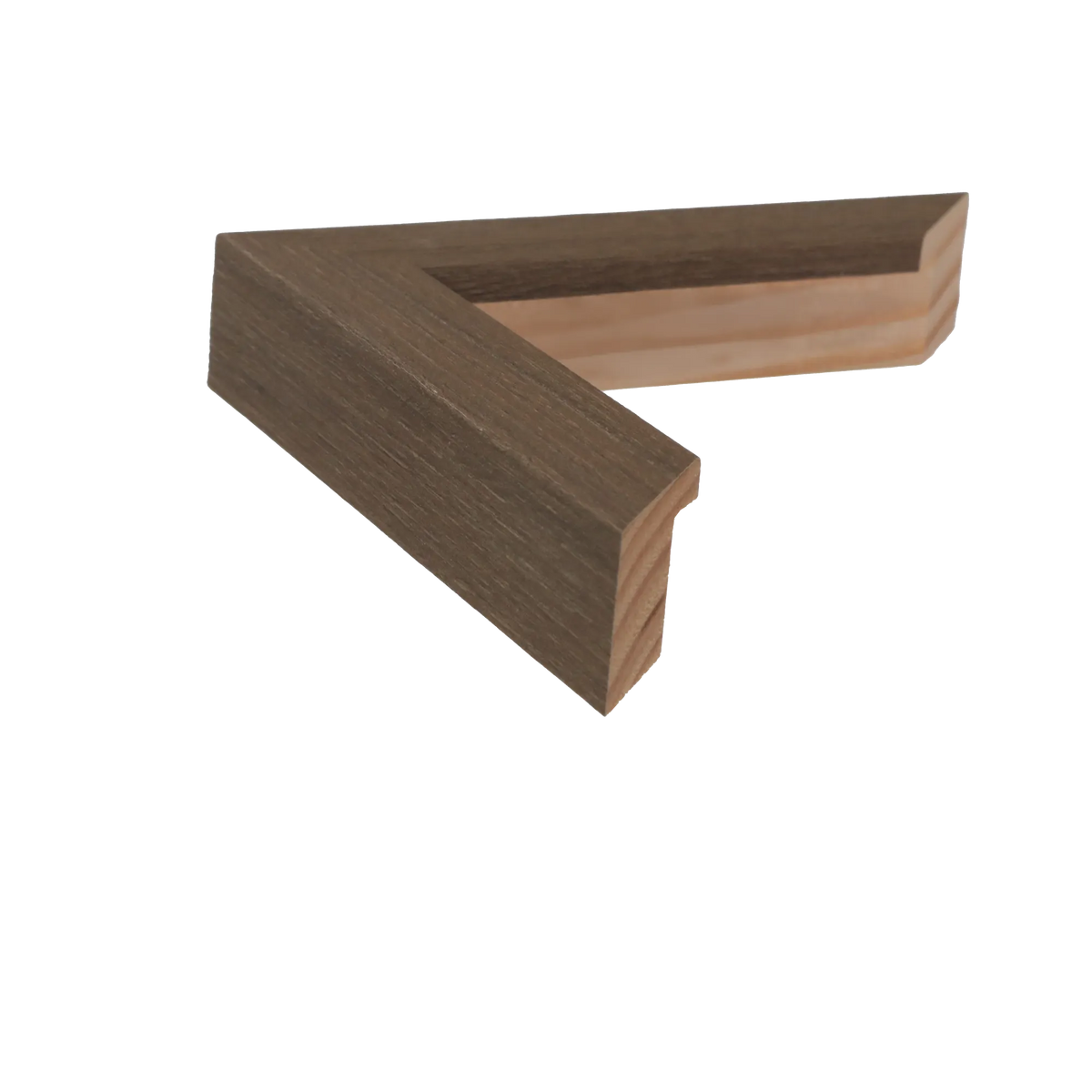 Side view of Classic I picture frame in walnut grain