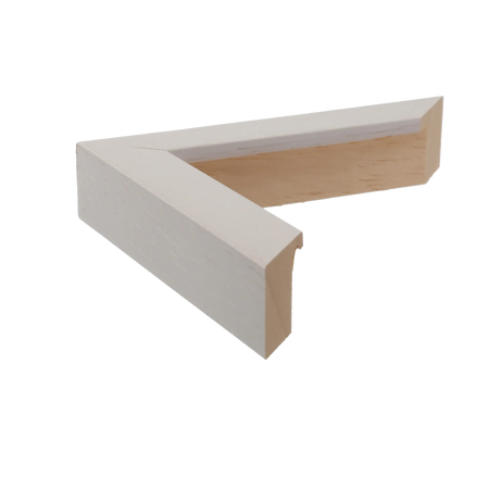 Side view of Classic I picture frame in white grain