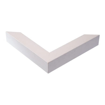 Corner view of Classic I in white grain picture frame