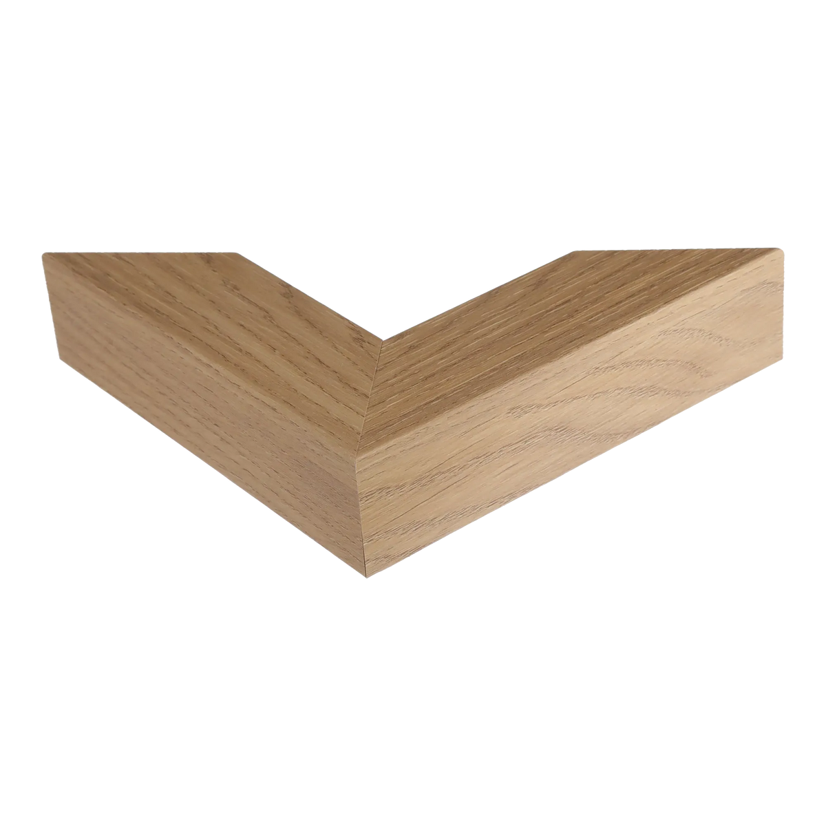 Corner view of Classic II in oak grain picture frame