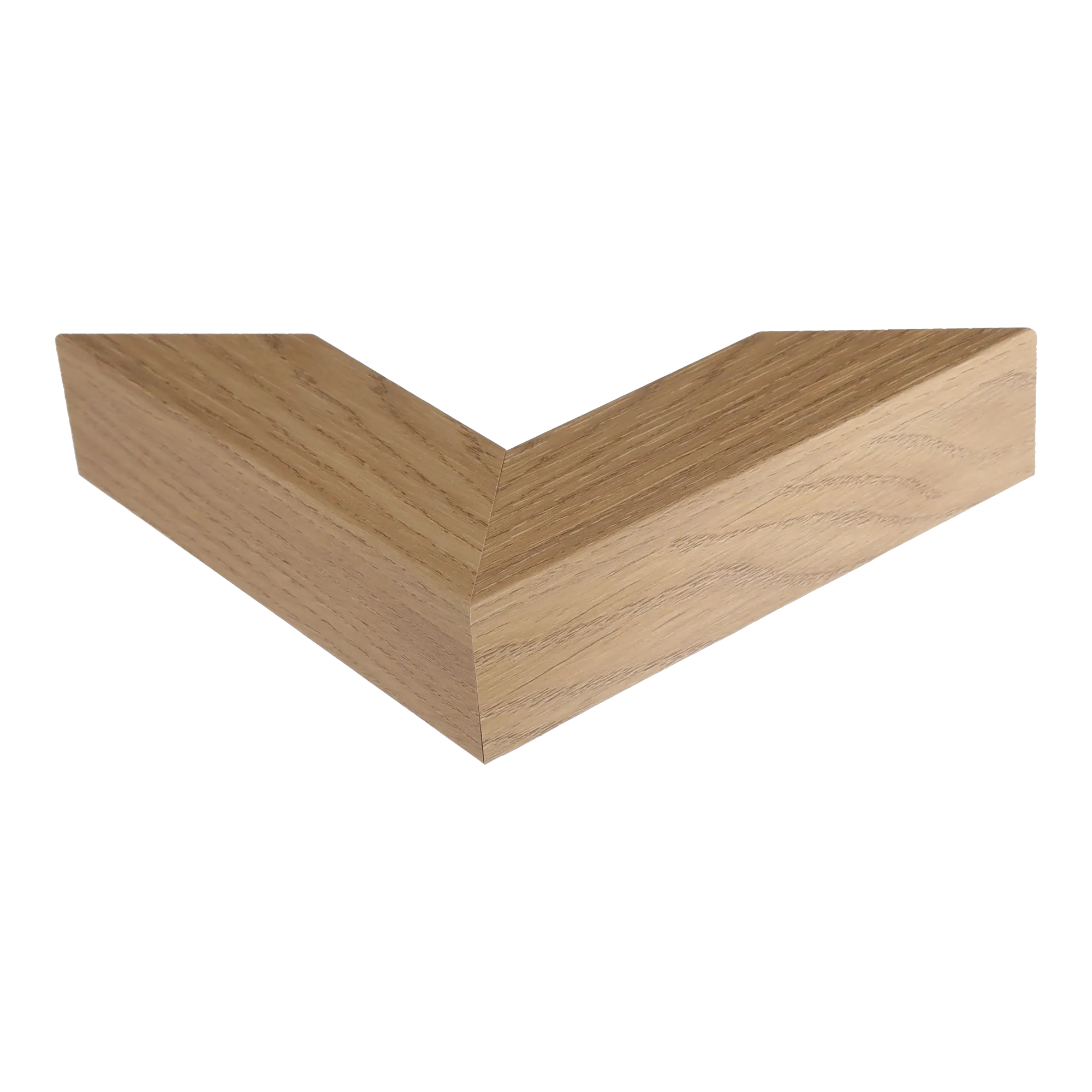 Corner view of Classic II in oak grain picture frame