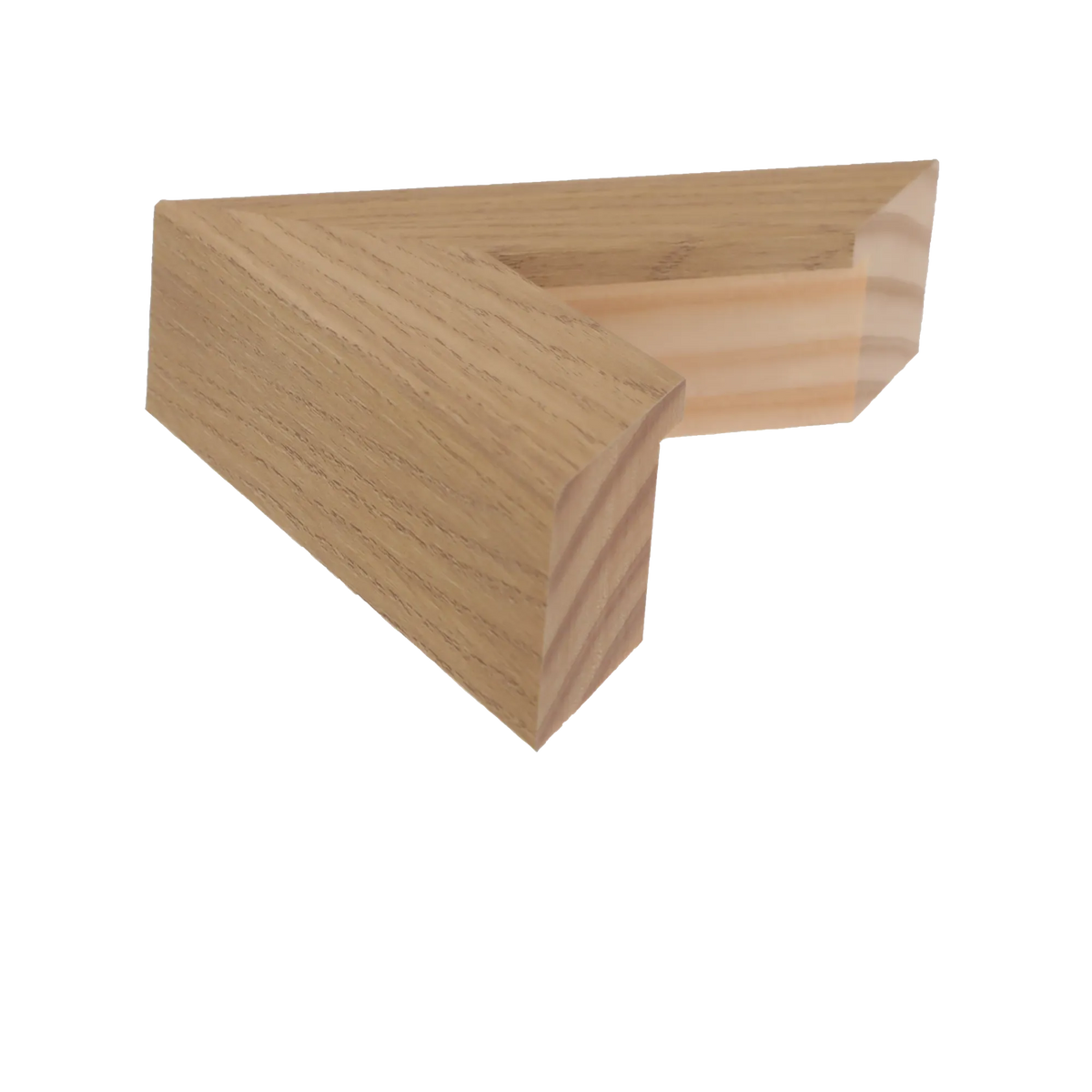 Side view of Classic II picture frame in oak grain