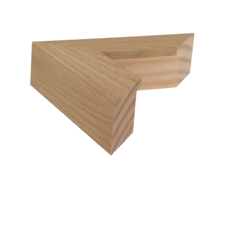 Side view of Classic II picture frame in oak grain