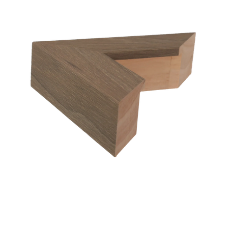 Side view of Classic II picture frame in walnut grain