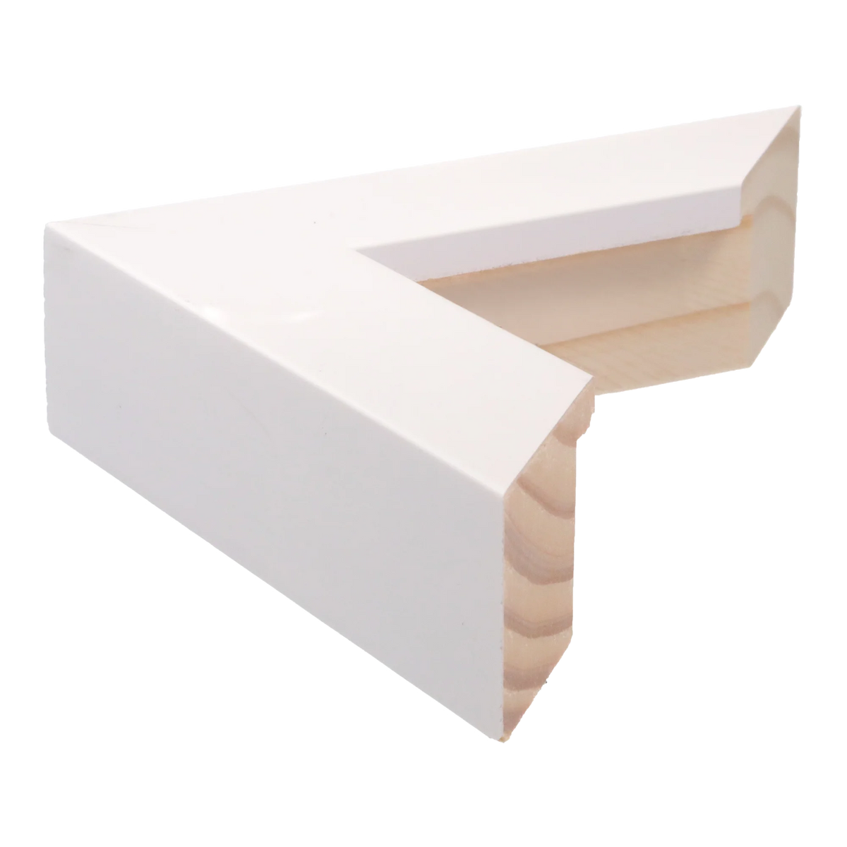 Side view of Classic II picture frame in white