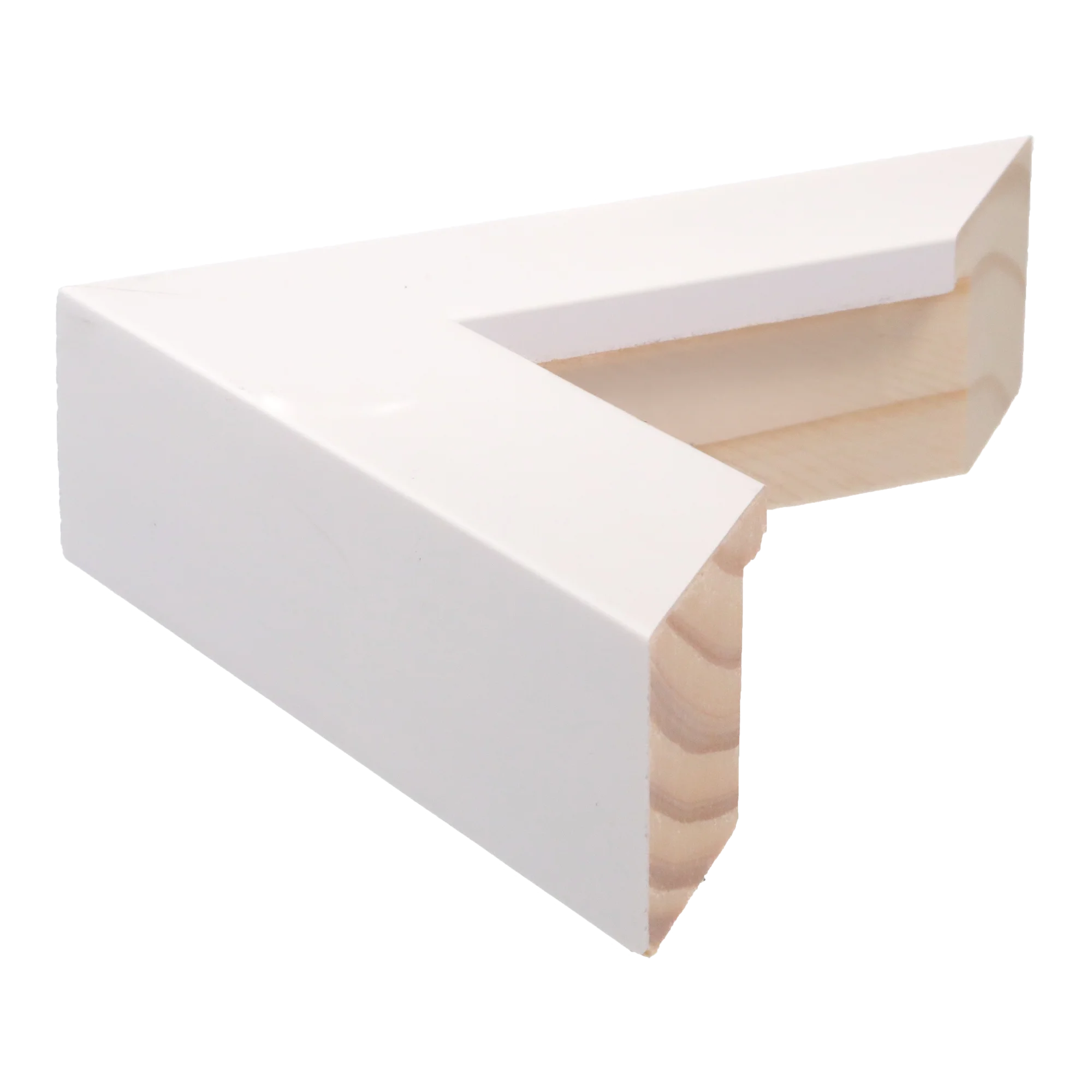 Side view of Classic II picture frame in white