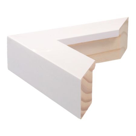 Side view of Classic II picture frame in white