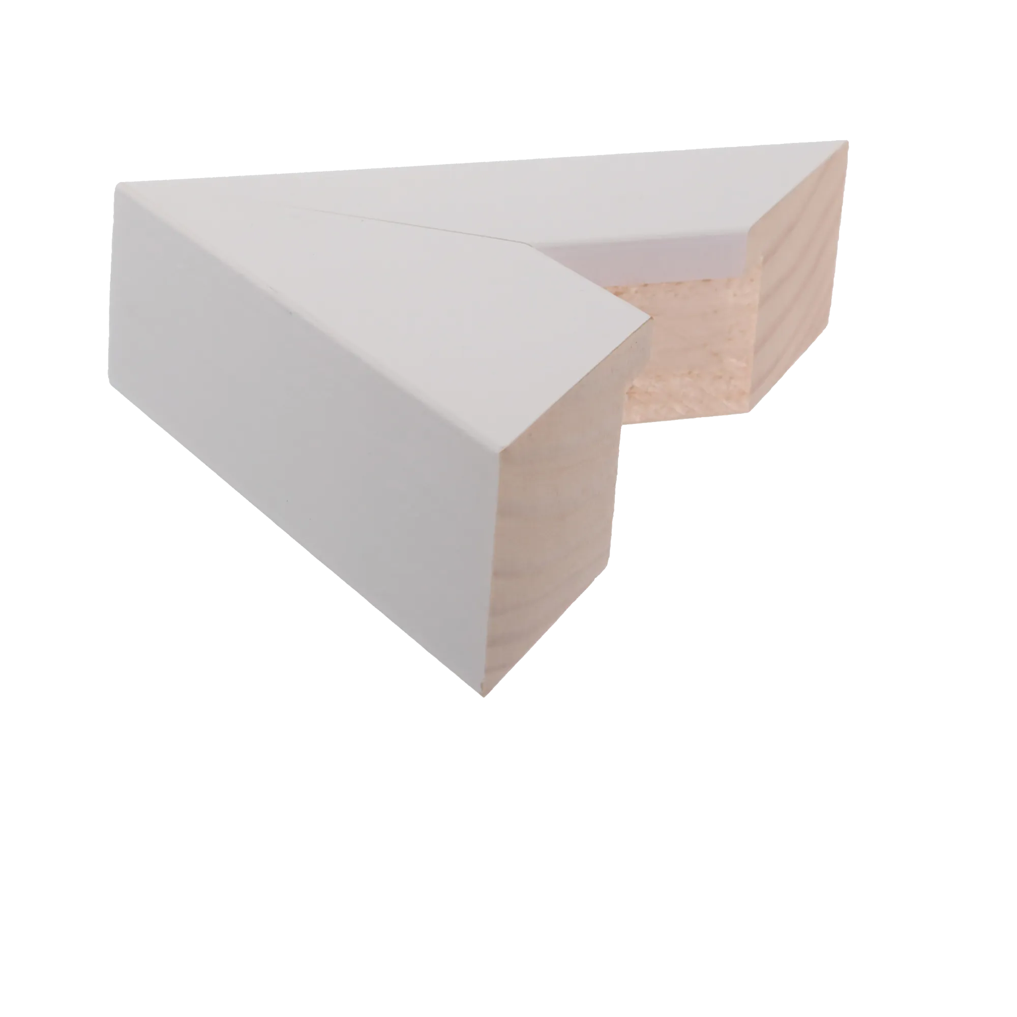 Side view of Classic III picture frame in white