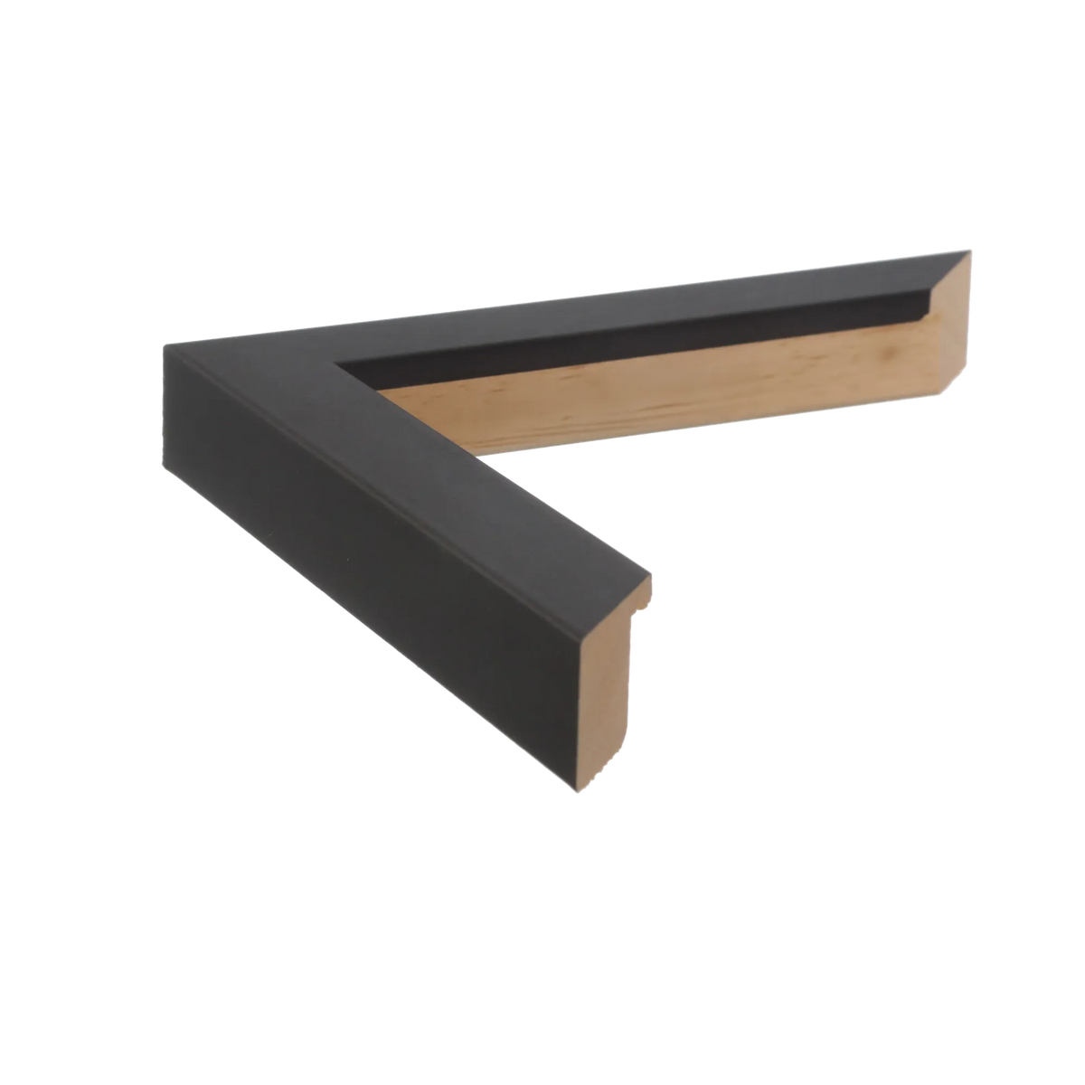 Side view of Cube picture frame in brushed black