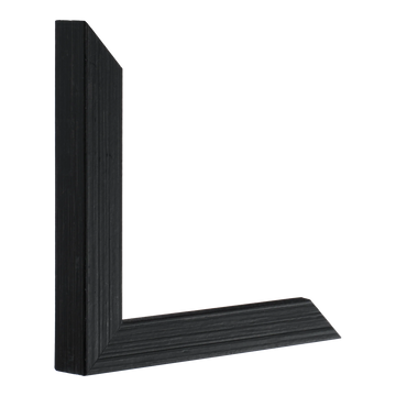 Vertical view of cube brushed black picture frame sample