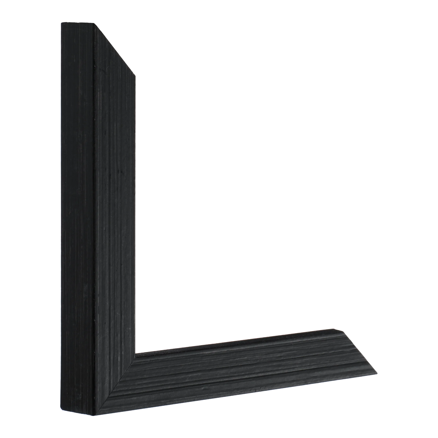 Vertical view of cube brushed black picture frame