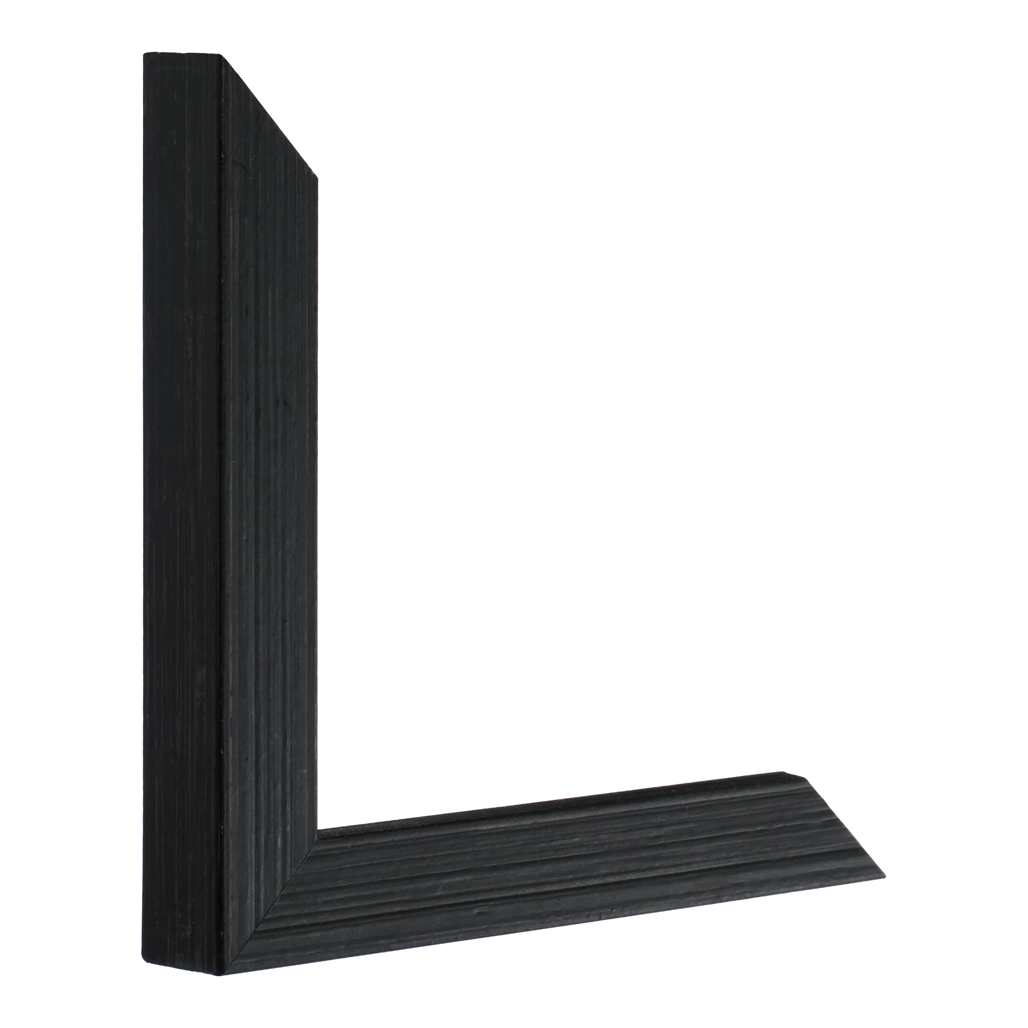 Vertical view of cube brushed black picture frame