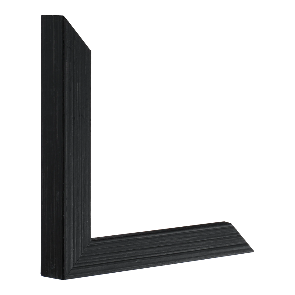 Vertical view of cube brushed black picture frame