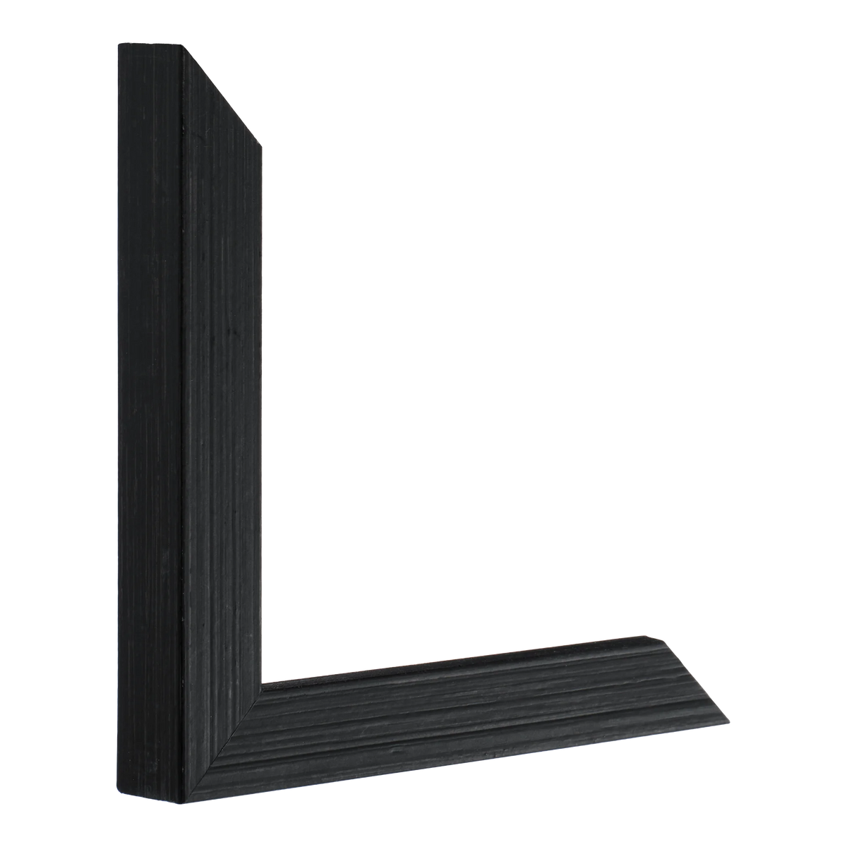 Vertical view of cube brushed black picture frame