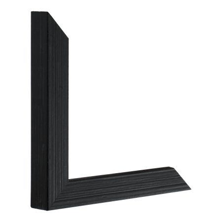 Vertical view of cube brushed black picture frame